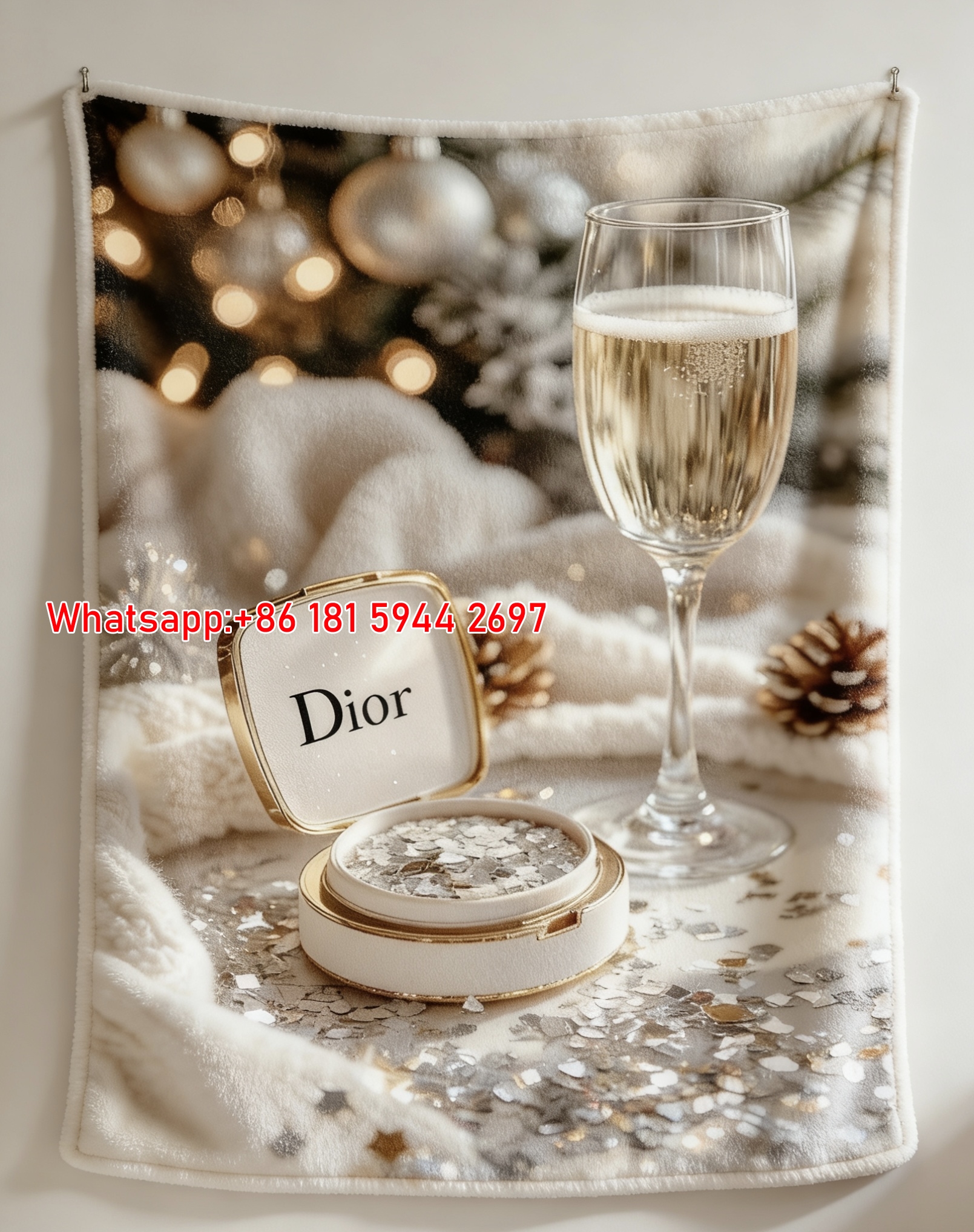 Dior Style Flannel Blanket Throw Sofa Couch Blanket for Wall Hanging Decor D105